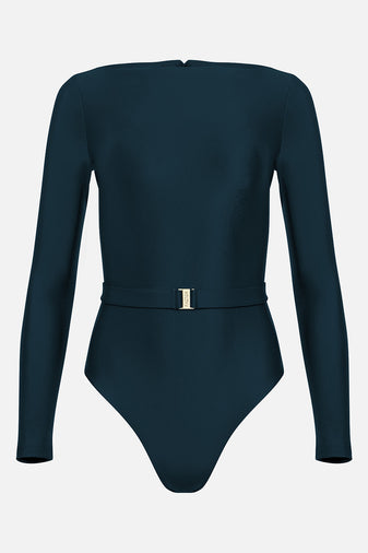 The Bateau Silhouette Swimsuit in Palm