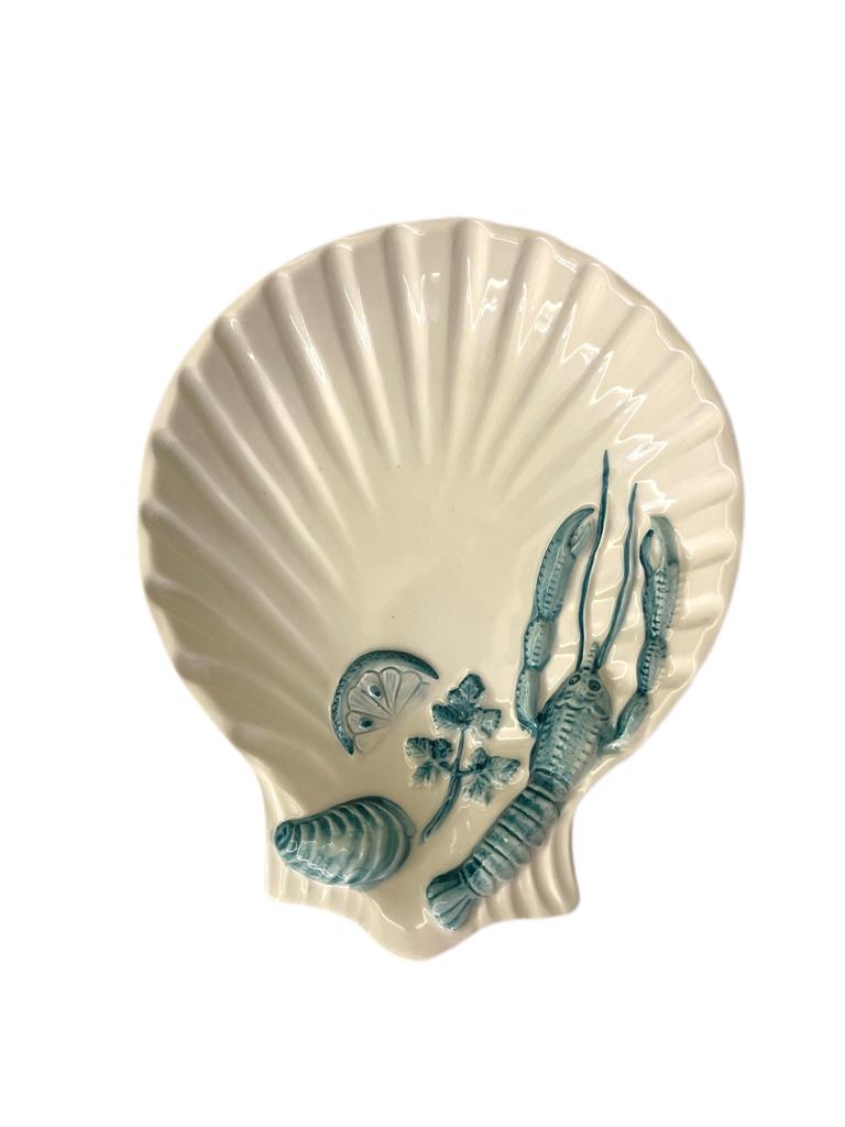 Lobster Seashell Plate in Tiffany