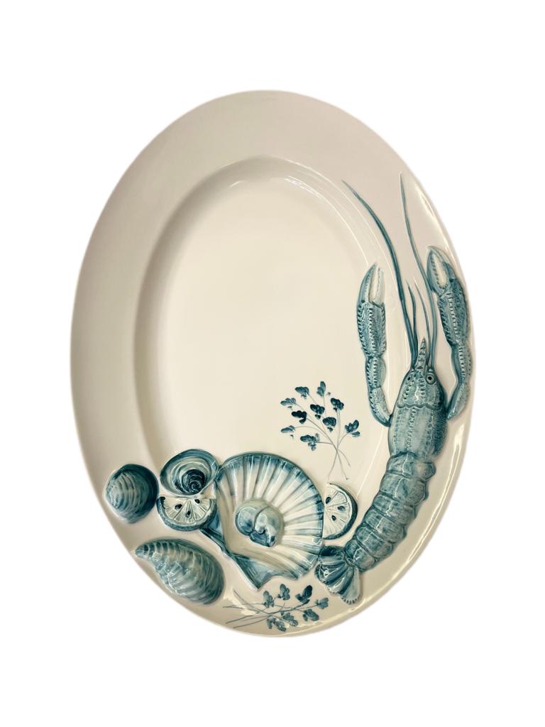 Lobster Oval Plate in Tiffany