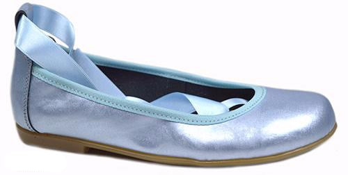Metallic blue ballerina shoes 