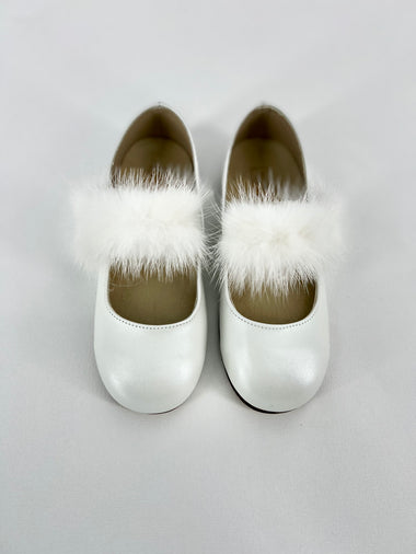 MINK FUR EMBELLISHED VELCRO STRAP LEATHER