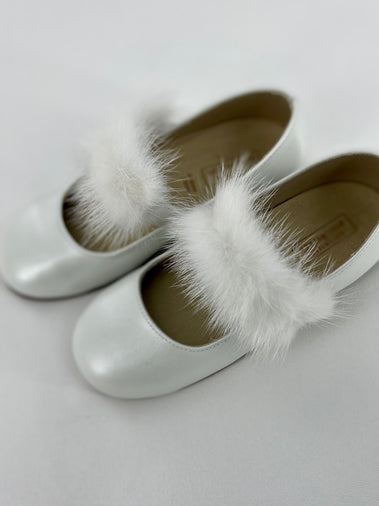 MINK FUR EMBELLISHED VELCRO STRAP LEATHER