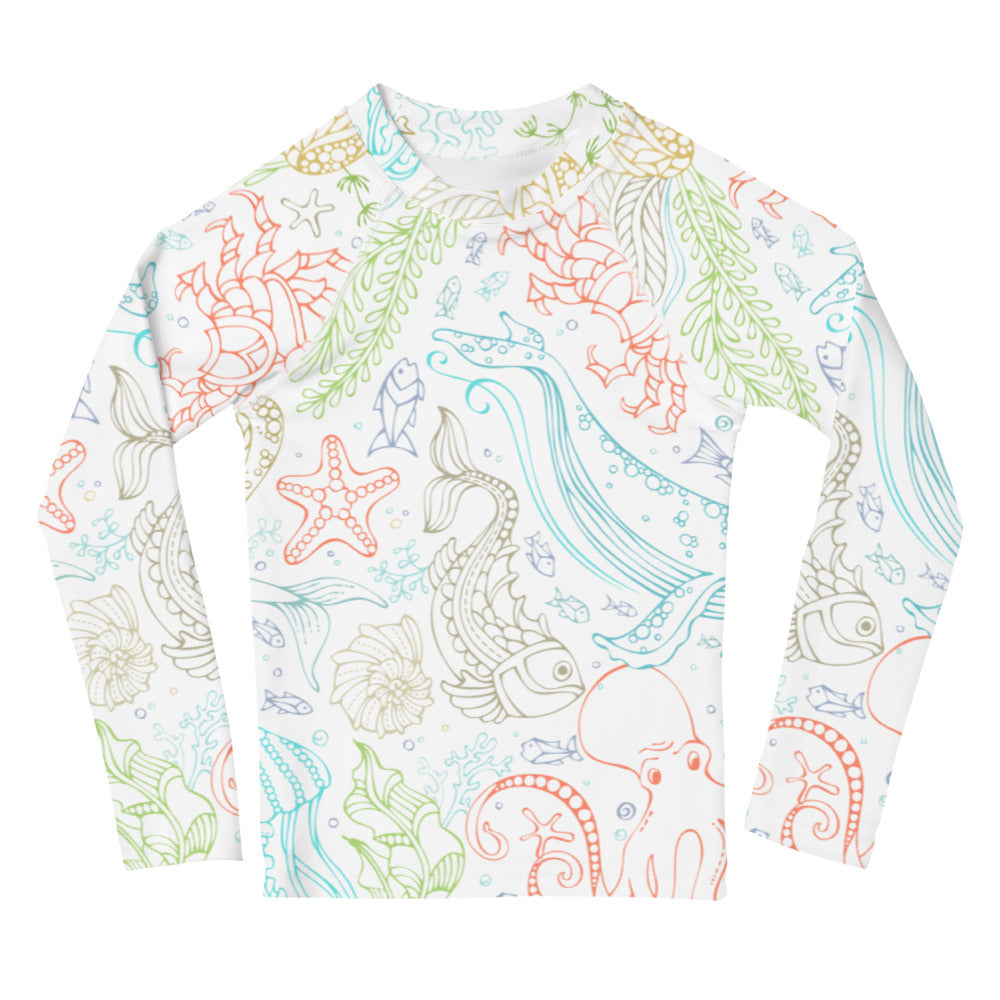 Pastel Sea World Kids Rash Guard