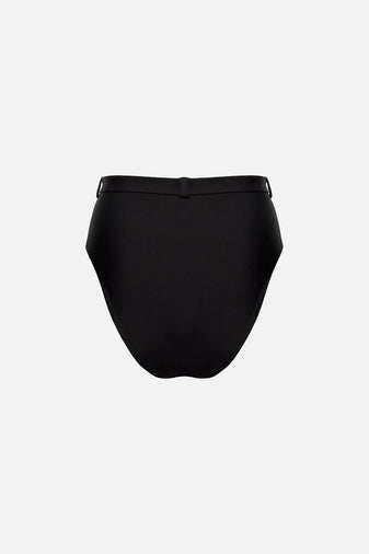 The High Waist Silhouette Bikini Bottom in Onyx